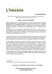 HEXANE - COMMUNIQUÉ DE PRESSE DU 28 JANVIER 2026